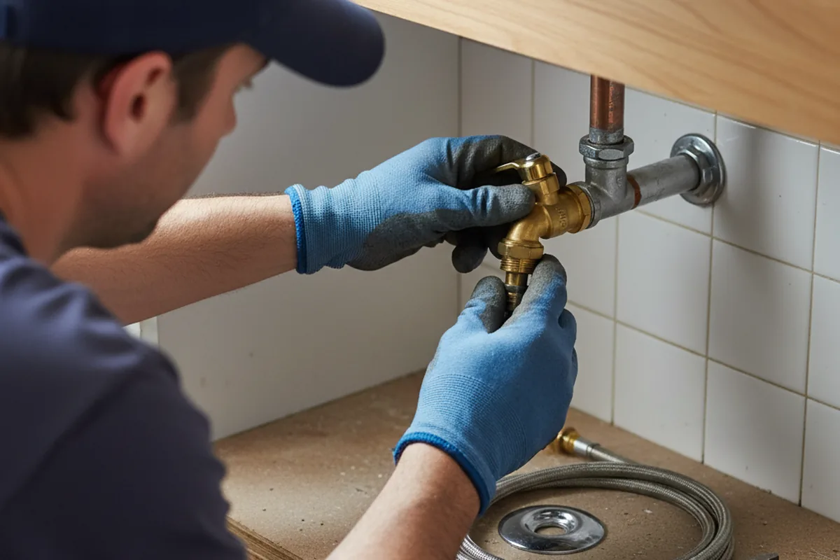 Shutoff valve and fitting work during Emergency Plumbing in Anthony